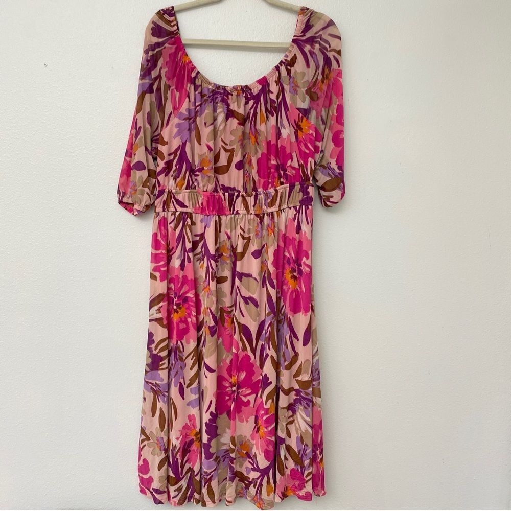Kathy Ireland Ruched Ruffled Midi Dress - Picture 6 of 8